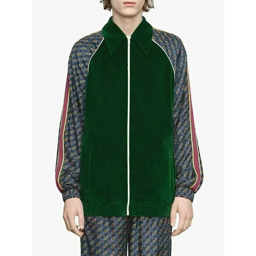 NWT Gucci Men's Bi-Material Oversize Jacket Horsebit Print Size M (MSRP $2,200)